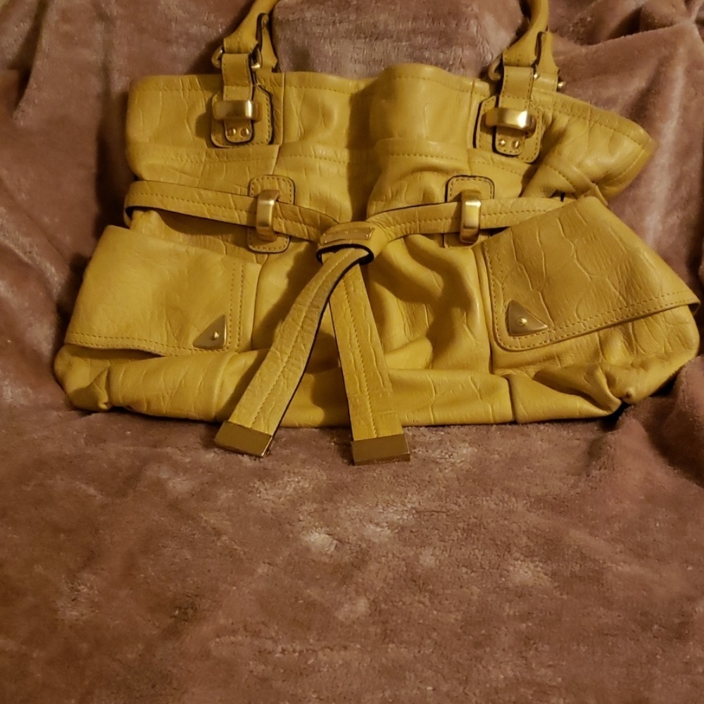 B Makowski Yellow Leather Purse